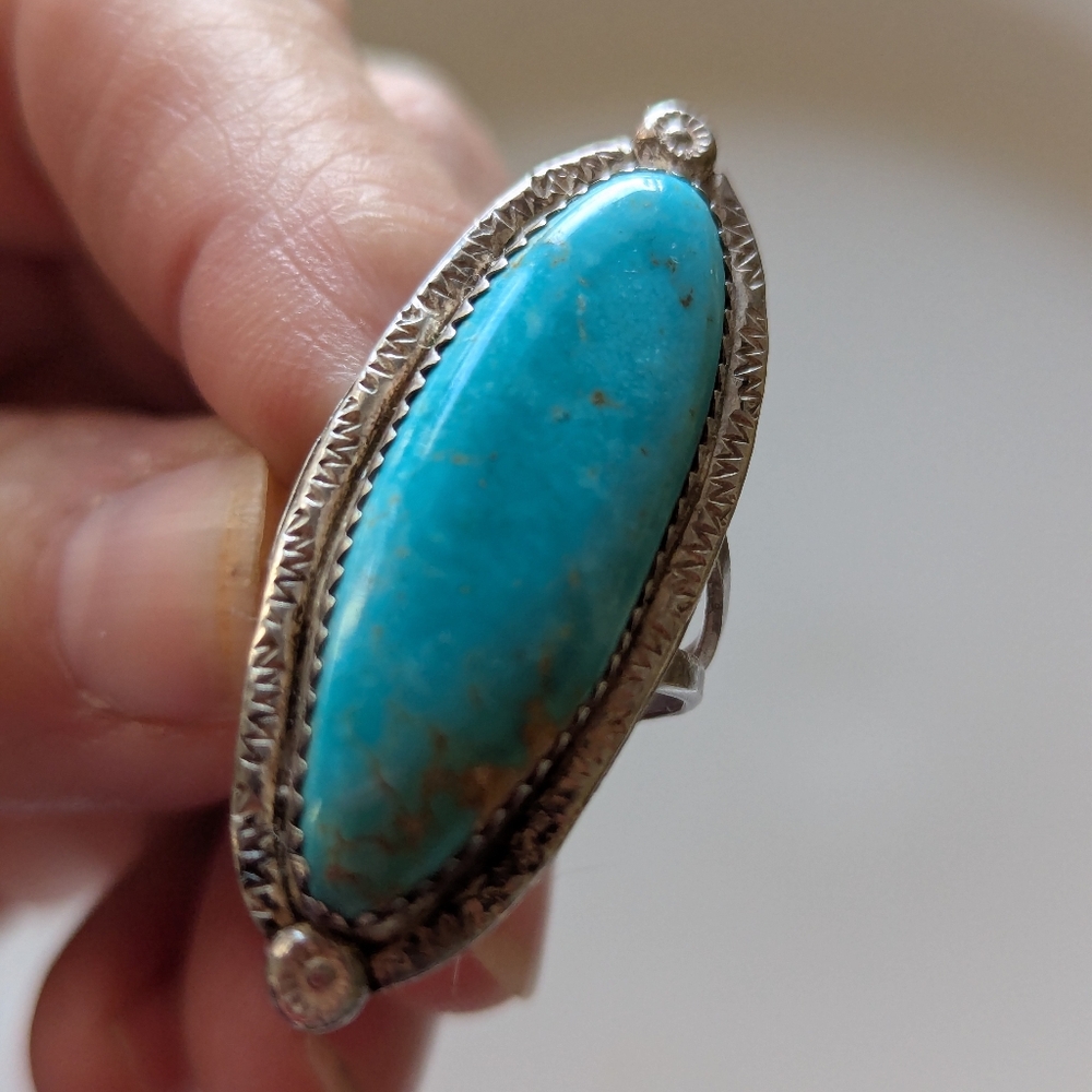 Native American Vintage Turquoise Ring Size 7 1/4